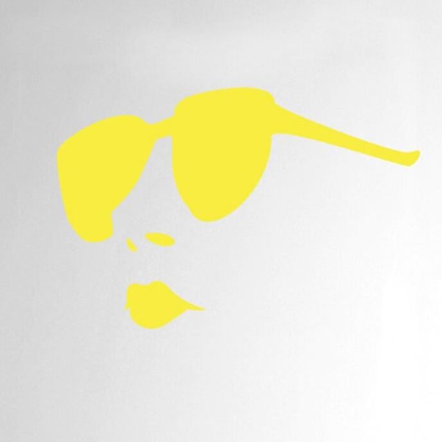 Women Wearing Sunglasses Door Room Wall Sticker Happy Larry Colour: Bright Yellow on Productcaster.