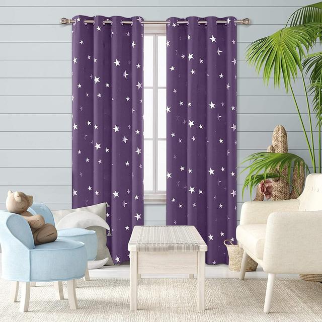 Manzanita Eyelet Room Darkening Thermal Curtains (Set of 2) Isabelle & Max Colour: Purple Grape, Panel Size: 132cm W x 138cm D on Productcaster.