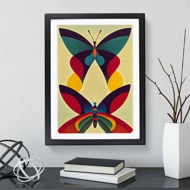 Butterflies in Abstract No.1 - Graphic Art Brambly Cottage Size: 36cm H x 27cm W x 2cm D, Format: Black Framed, Matte Colour: White on Productcaster.