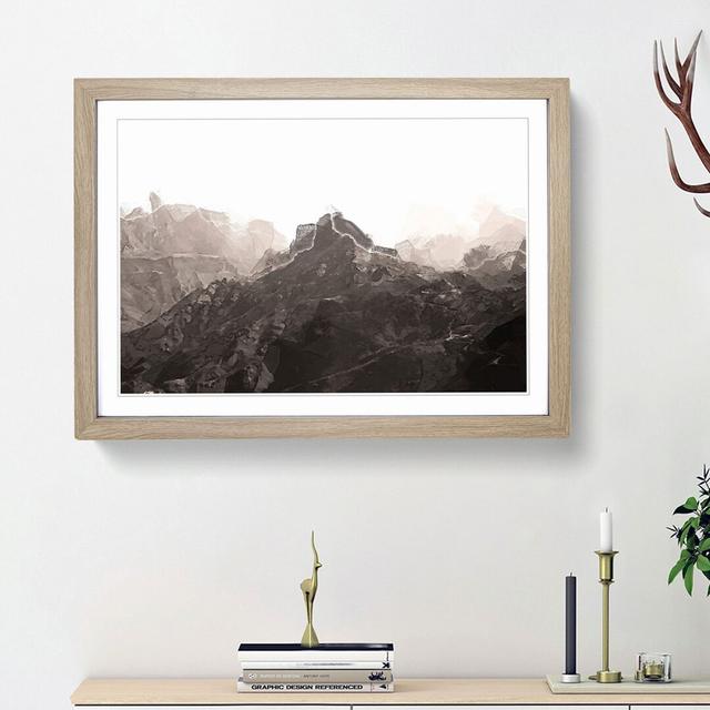 Mountains in Gran Canaria in Abstract - Picture Frame Graphic Art Print on MDF East Urban Home Size: 48cm H x 65cm W x 2cm D, Frame Option: Oak Framed on Productcaster.