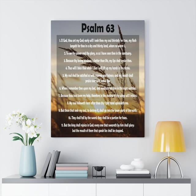 Earnestly Seeking My Lord Psalm 63 - Wrapped Canvas Typography Blue Elephant Size: 61cm H x 46cm W on Productcaster.