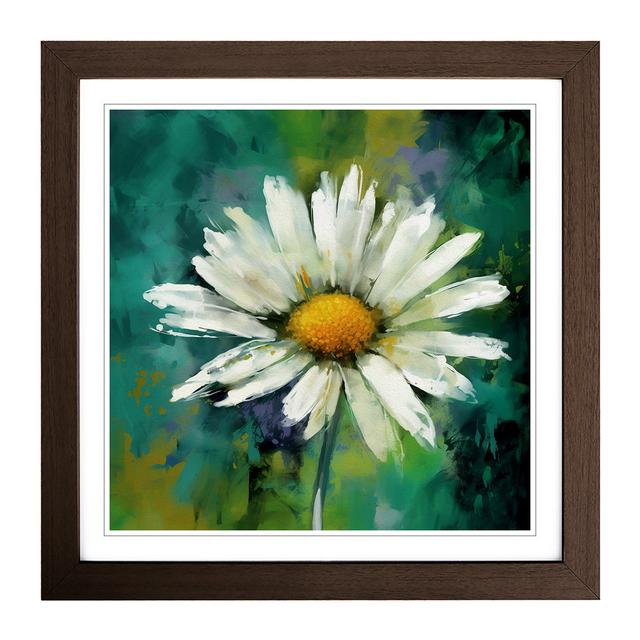 Daisy Abstract Expressionism - Single Picture Frame Print on Wood Brambly Cottage Format: Walnut on Productcaster.