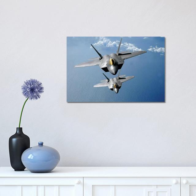 Two F-22 Raptors Fly Over The Pacific Ocean Borough Wharf Size: 30.48cm H x 45.72cm W x 1.905cm D on Productcaster.