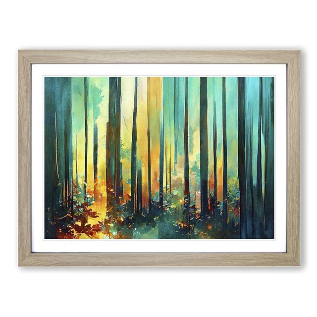 Captivating Abstract Forest Vol.4 - Picture Frame Graphic Art Alpen Home Size: 34cm H x 46cm W x 2cm D, Format: Oak on Productcaster.