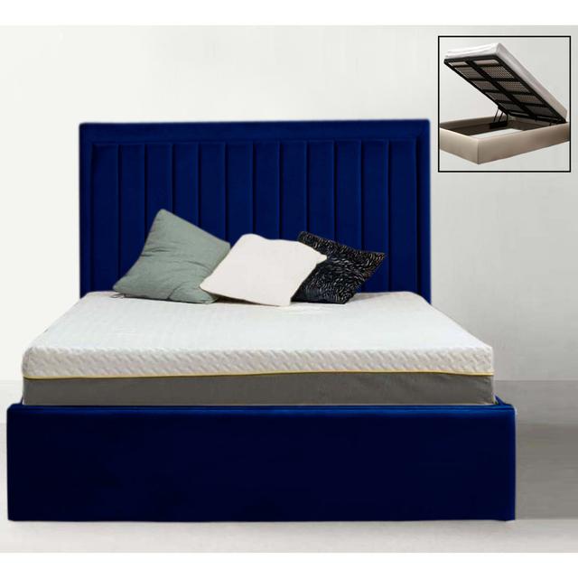 Madry Upholstered Storage Bed Ebern Designs Colour: Marine, Size: Small Double (4') on Productcaster.