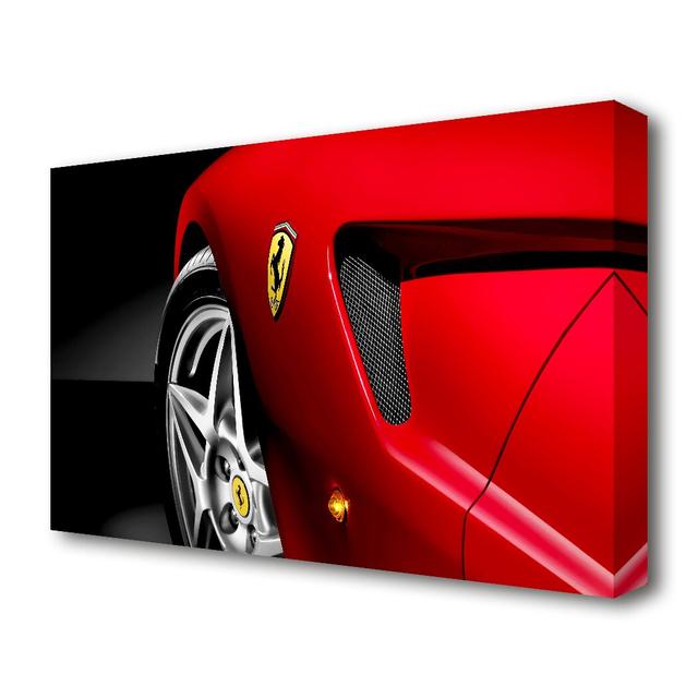 Ferrari front Side Red - Wrapped Canvas Photograph Print East Urban Home Size: 101.6 cm H x 142.2 cm W on Productcaster.