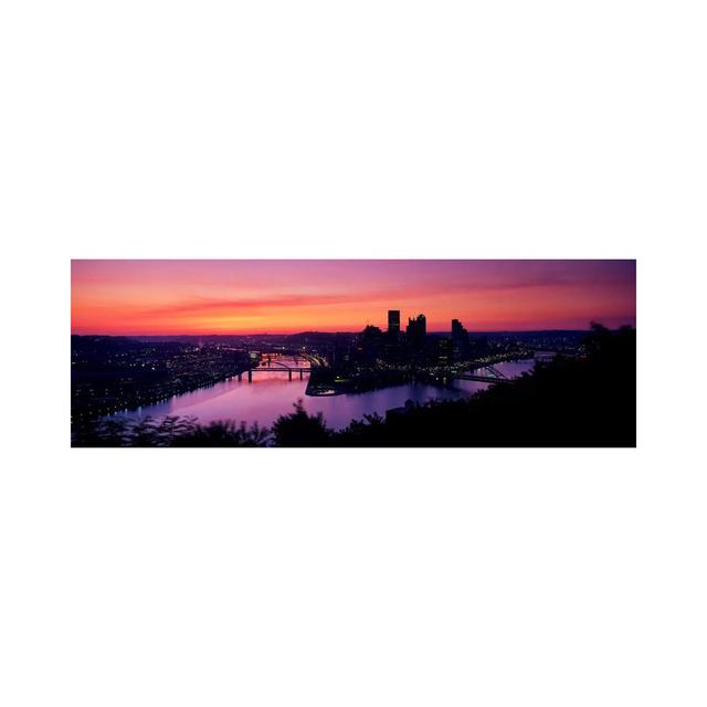 Pittsburgh PA - Wrapped Canvas Panoramic Photograph Brayden Studio Size: 30.48cm H x 91.44cm W x 1.905cm D on Productcaster.