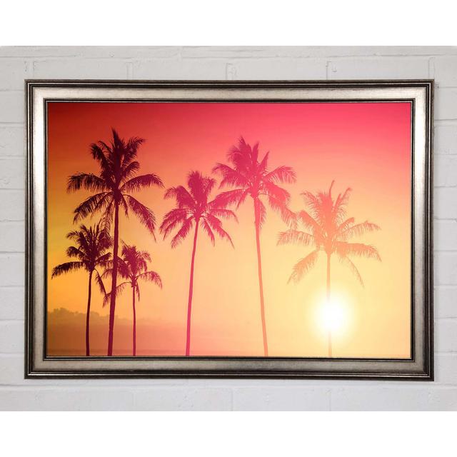 Palm Tree Haze Framed Print Bay Isle Home Size: 84.1cm H x 118.9cm W on Productcaster.