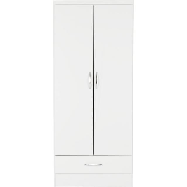 Nevada 1 Drawer Wardrobe Latitude Run Finish: White Gloss on Productcaster.