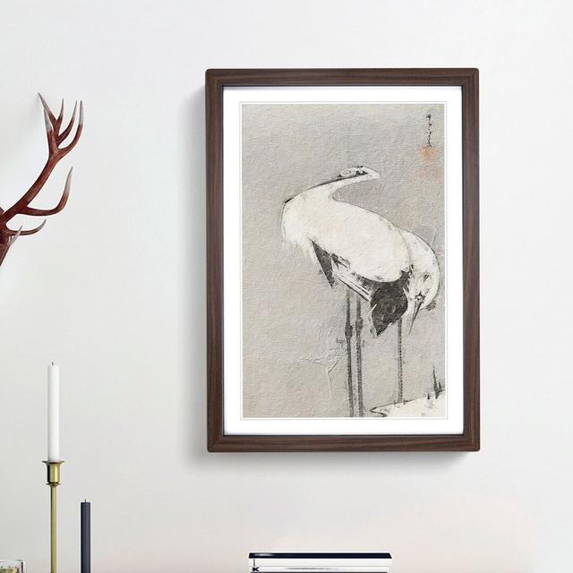 Two Cranes by Ito Jakuchu - Picture Frame Painting Print East Urban Home Size: 48cm H x 36cm W x 2cm D, Frame Option: Walnut Framed on Productcaster.