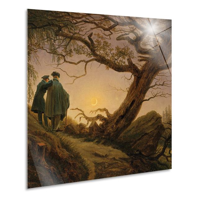 Two Men Look At The Moon by Caspar Friedrich - No Frame Painting Marlow Home Co. Format: Plastic/Acrylic, Size: 70cm H x 70cm W on Productcaster.