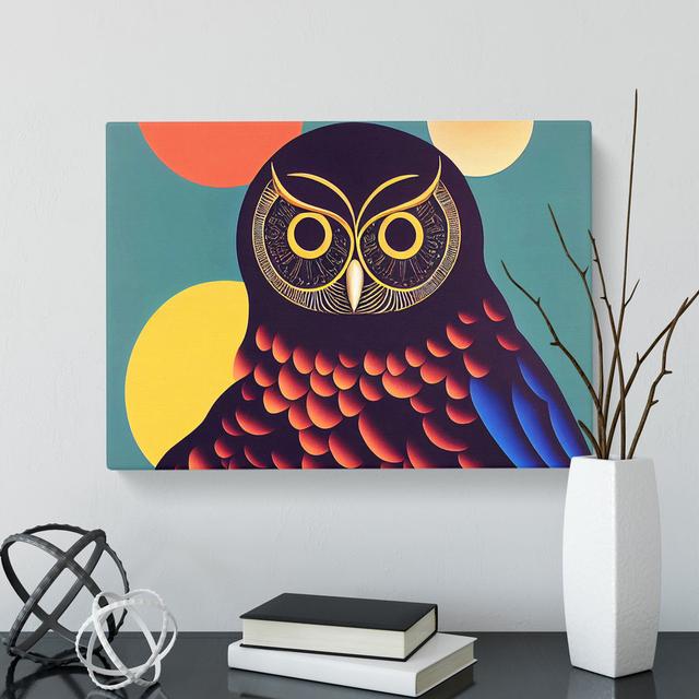 Owl Art Retro Vol.4 Abstract - Wrapped Canvas Graphic Art Alpen Home Size: 35cm H x 50cm W x 3cm D on Productcaster.