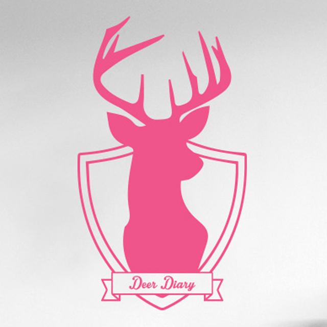 Deer Diary Wall Sticker Maturi Size: Medium, Colour: Pink on Productcaster.