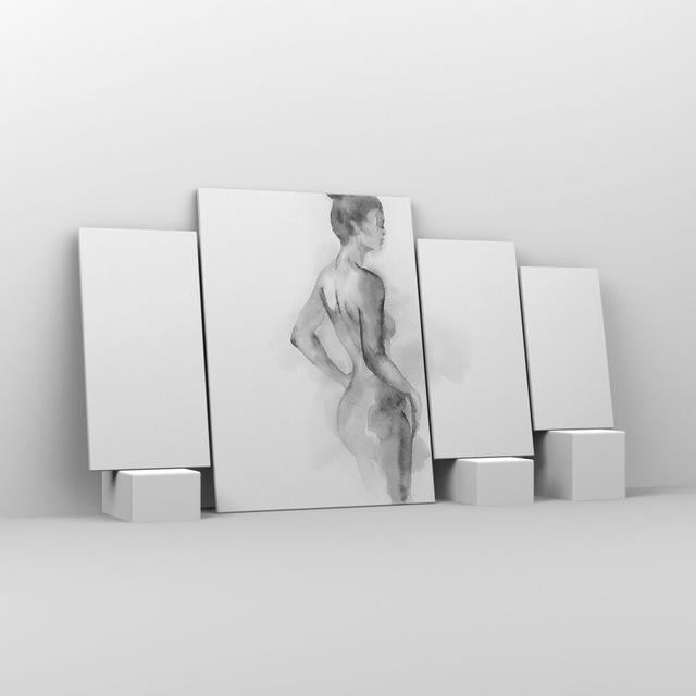 Woman Body Piece - 4 Piece Wrapped Canvas Drawing Canora Grey Size: 90cm H x 160cm W on Productcaster.