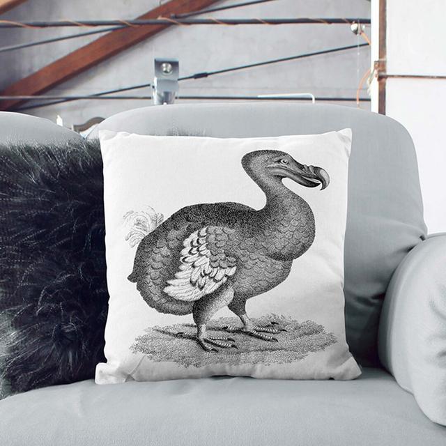 Dodo in Black and White by George Shaw Cushion with Filling East Urban Home Size: 40cm H x 40cm W x 15cm D on Productcaster.