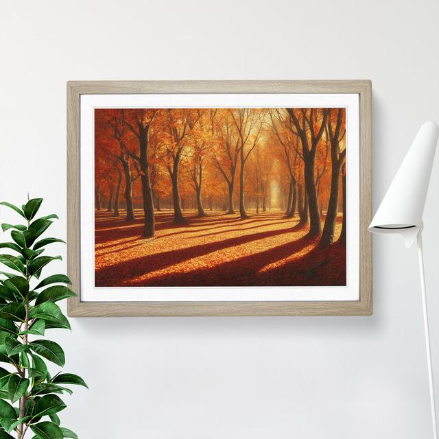 The Striking Autumn Forest - Picture Frame Graphic Art Alpen Home Size: 34cm H x 46cm W x 2cm D, Format: Oak Framed on Productcaster.