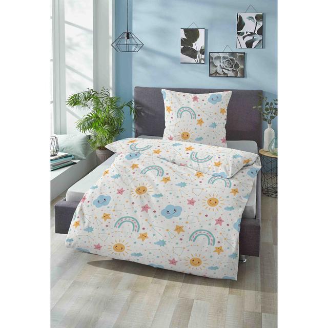 100% Cotton 57 TC 2 Piece Duvet Cover Set biberna Size: 135 x 200 cm + 80 x 80 cm on Productcaster.