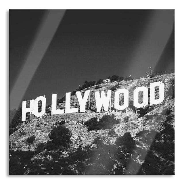 Hollywood Sign - No Frame Print on Glass Ebern Designs Size: 60cm H x 60cm W x 0.4cm D on Productcaster.