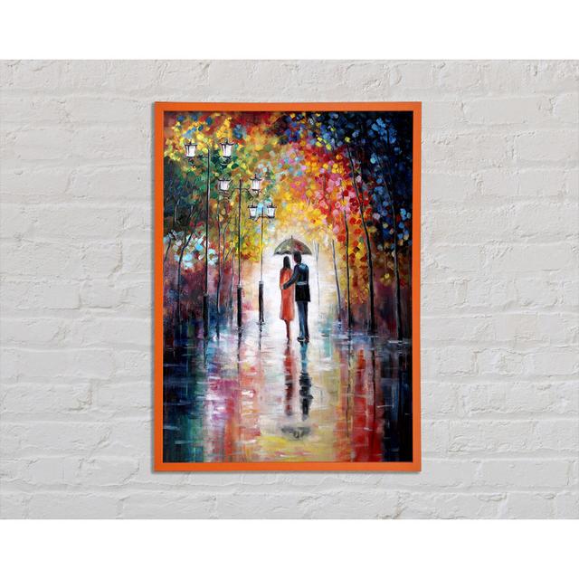 Romantic Walk Through The City - Print Ophelia & Co. Size: 42cm H x 29.7cm W x 2cm D, Format: Purple Framed Paper on Productcaster.