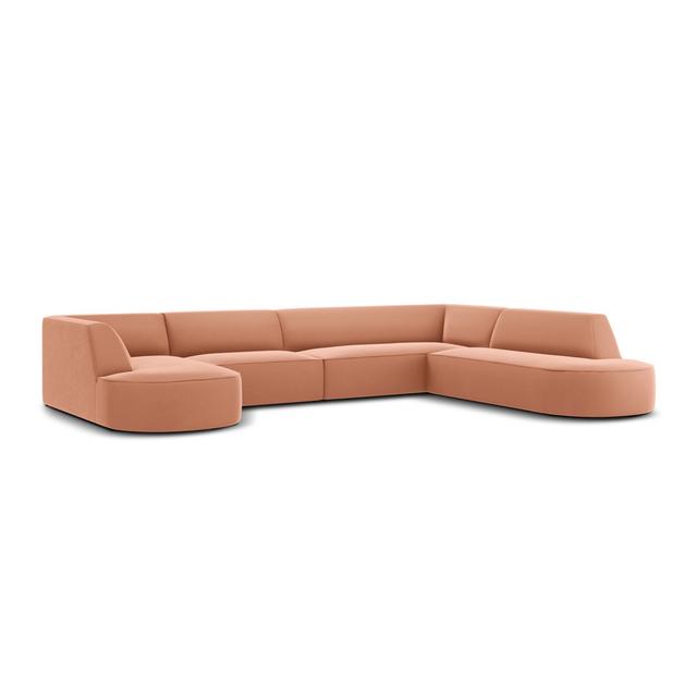 Ecksofa Adoraim Canora Grey Polsterfarbe: Rosa, Ausrichtung: Rechts ausgerichtet on Productcaster.