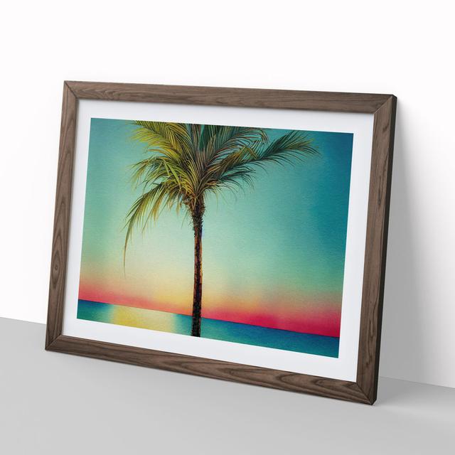 Sumptuous Palm Tree - Picture Frame Graphic Art Bay Isle Home Size: 46cm H x 64cm W x 2cm D, Frame Colour: Walnut Framed on Productcaster.