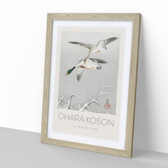 Wild Ducks in Flight Print by Ohara Koson - Picture Frame Art Prints East Urban Home Size: 65cm H x 48cm W x 2cm D, Frame Option: Oak Framed on Productcaster.