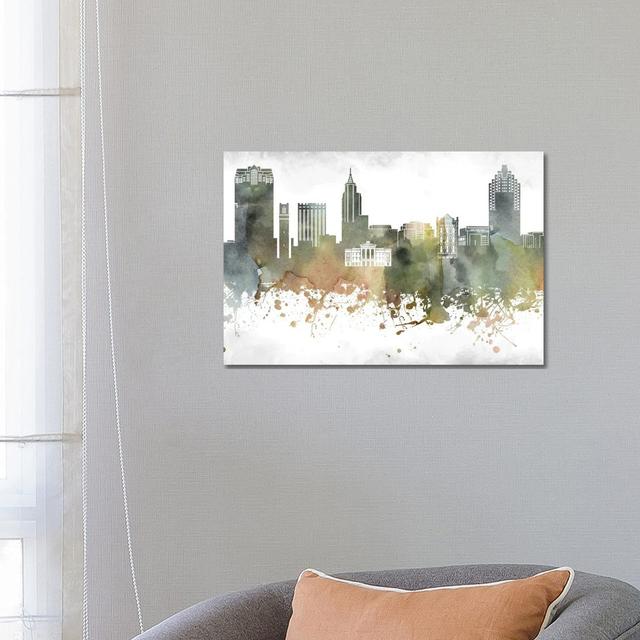 Raleigh Skyline by WallDecorAddict - Wrapped Canvas Print Latitude Run Size: 45.72cm H x 66.04cm W x 3.81cm D on Productcaster.