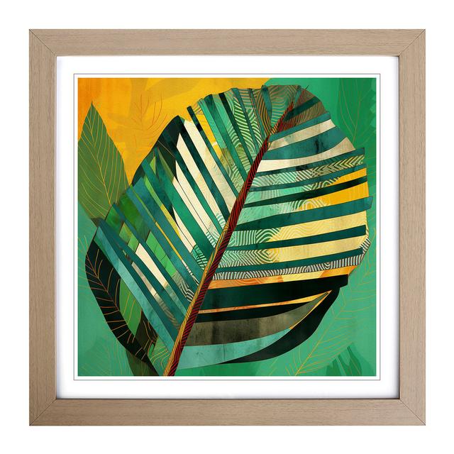 Tropical Leaf Constructivism No.3 - Single Picture Frame Art Prints on Wood Bay Isle Home Format: Oak on Productcaster.