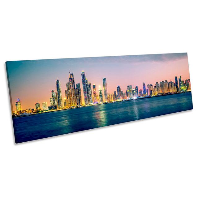 Dubai Skyline City - Wrapped Canvas Panoramic Print 17 Stories Size: 40.64cm H x 121.92cm W on Productcaster.