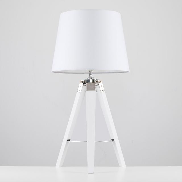 Hawarth Clipper 56cm Tripod Table Lamp 17 Stories Shade Colour: White, Base Colour: Black, Bulb Included: Yes on Productcaster.