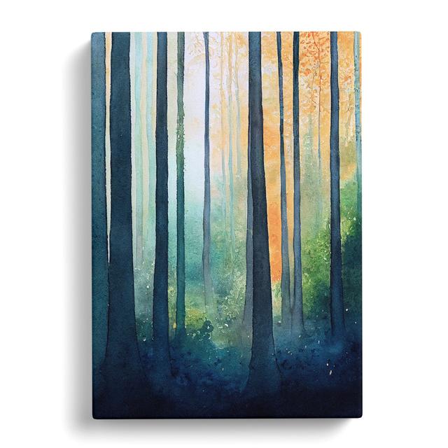 Watercolour Forest No.2 - Wrapped Canvas Painting Alpen Home Size: 76cm H x 50cm W x 3cm D on Productcaster.