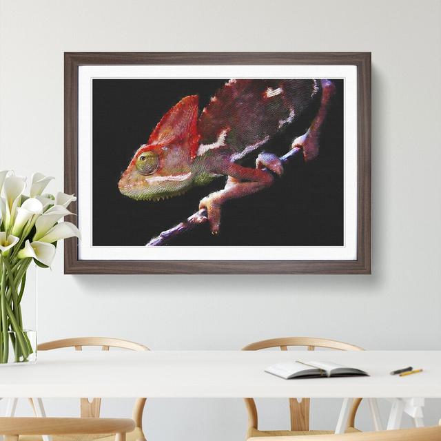 Chameleon Lizard Vol.2 - Picture Frame Painting East Urban Home Size: 27cm H x 36cm W x 2cm D, Frame Option: Walnut Framed on Productcaster.