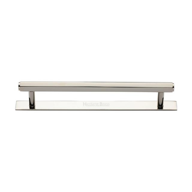 Heritage Cabinet Pull Hexagonal Design with Plate Heritage Brass Finish: Polished Nickel, Size: 16cm on Productcaster.