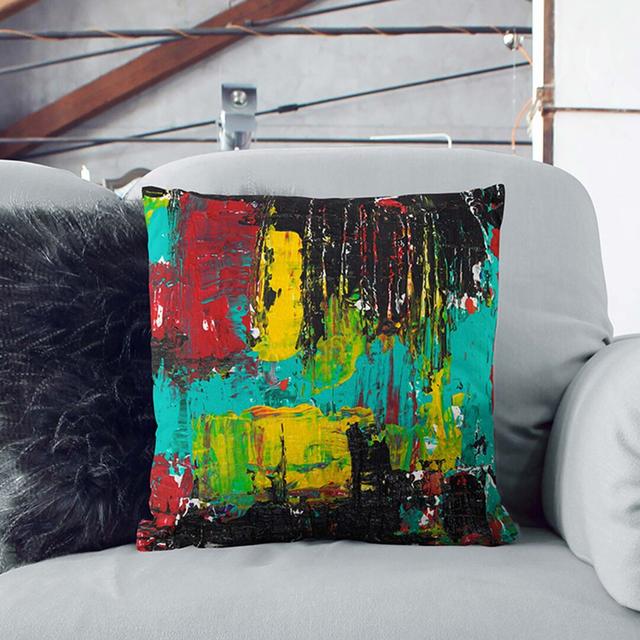 Abstract Art Painting Vol.72 by S.Johnson Cushion with Filling East Urban Home Size: 55 x 55 cm, Backing Colour: Stone on Productcaster.