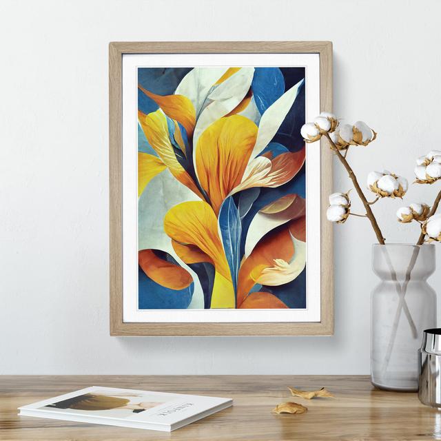 Beautiful Abstract Floral No.5 - Picture Frame Graphic Art Metro Lane Frame Colour: Oak Framed, Size: 46cm H x 34cm W x 2cm D on Productcaster.