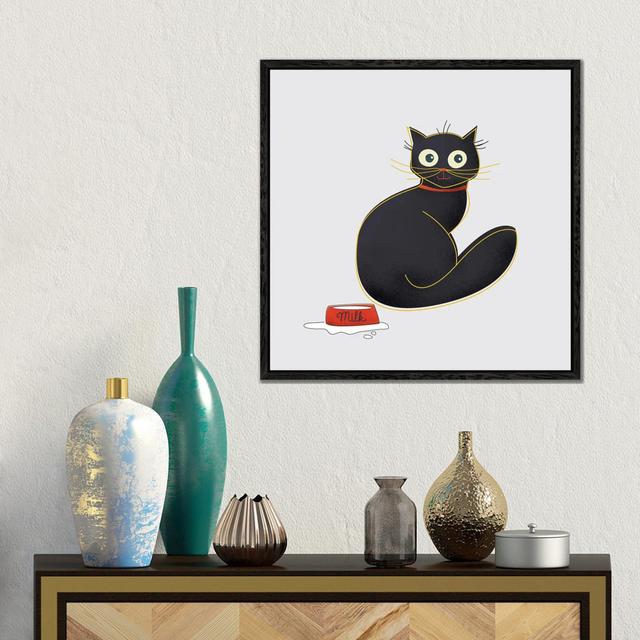 Black Cat von Show Me Mars - Galerie-umwickelte Leinwand Giclée auf Leinwand Lark Manor Größe: 45,72 cm H x 45,72 cm B x 3,81 cm T, Format: Schwarzer on Productcaster.