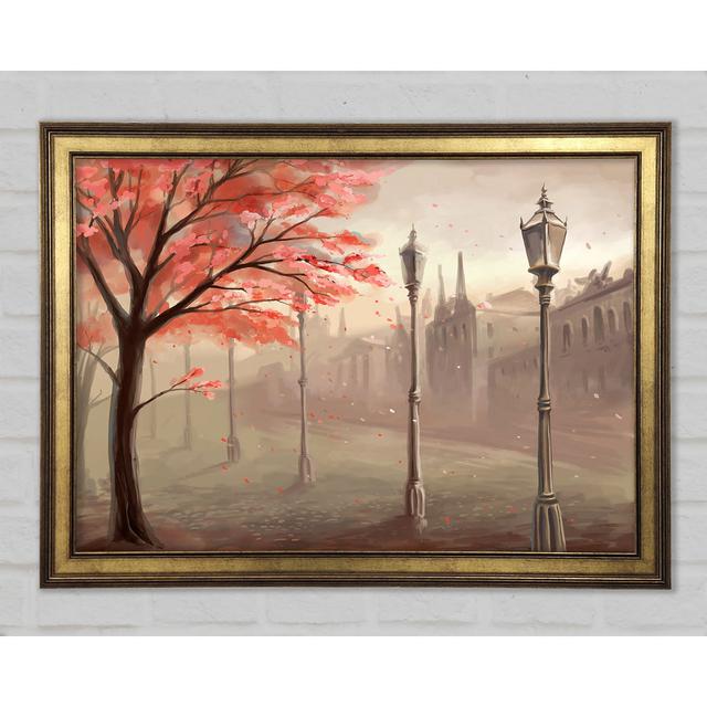 Red Tree In The Old Town - Single Picture Frame Art Prints Rosalind Wheeler Size: 84.1cm H x 118.9cm W x 1.5cm D on Productcaster.