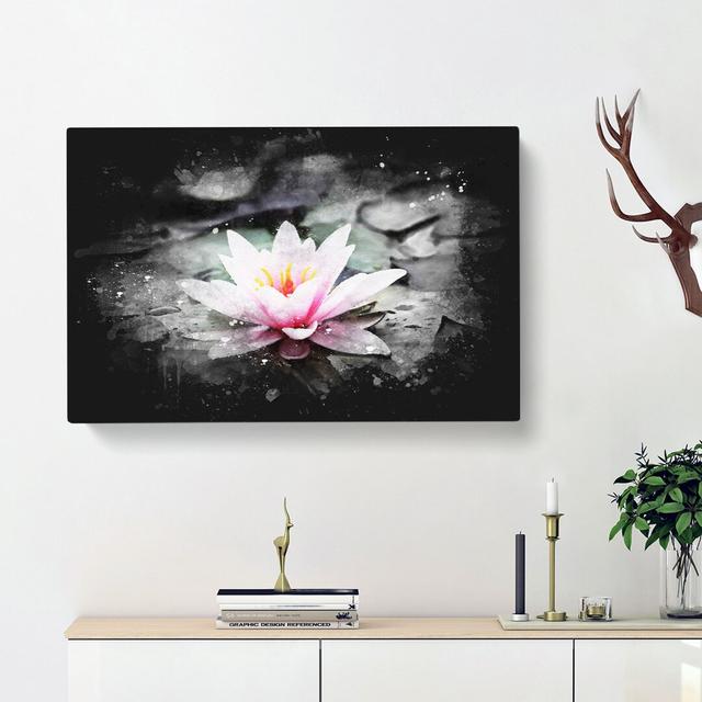 A Pale Pink Water Lily - Wrapped Canvas Graphic Art Print East Urban Home Size: 40cm H x 60cm W x 3cm D on Productcaster.