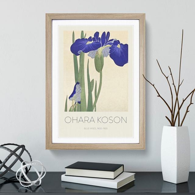 Blue Irises by Pierre-Auguste Renoir - Picture Frame Art Prints East Urban Home Size: 65cm H x 48cm W x 2cm D, Frame Option: Oak on Productcaster.