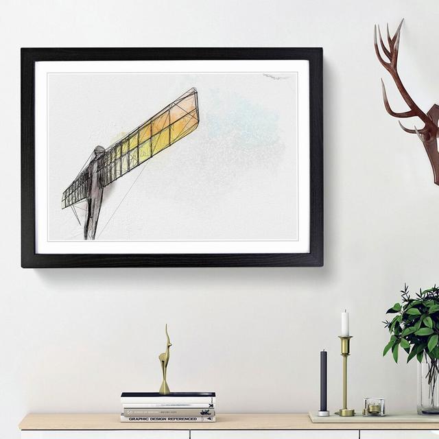 Angel of the North in Gateshead in Abstract - Picture Frame Graphic Art Print on MDF East Urban Home Size: 62cm H x 87cm W x 2cm D, Frame Option: Blac on Productcaster.