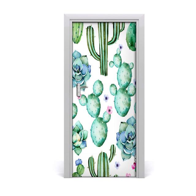 Veneer Cacti Door Sticker East Urban Home on Productcaster.