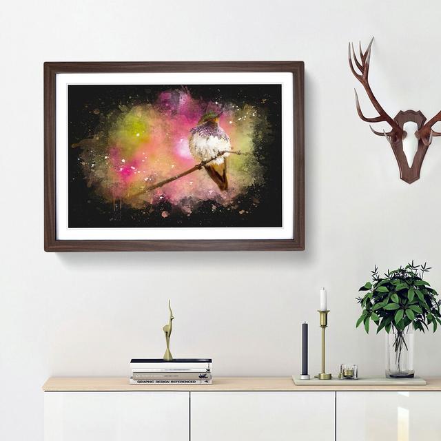 Hummingbird Paint Splash - Picture Frame Graphic Art Print East Urban Home Frame Option: Walnut Framed, Size: 33cm H x 45cm W x 2cm D on Productcaster.