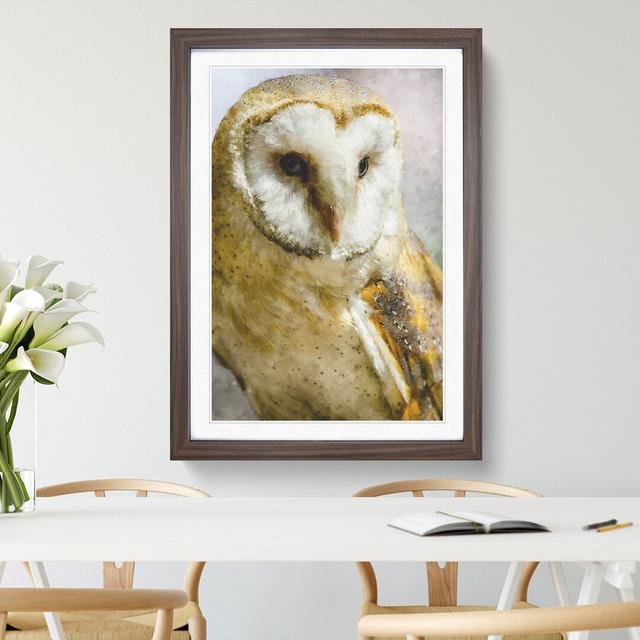 Barn Owl Vol.2 - Picture Frame Painting East Urban Home Size: 48cm H x 36cm W x 2cm D, Frame Option: Walnut Framed on Productcaster.