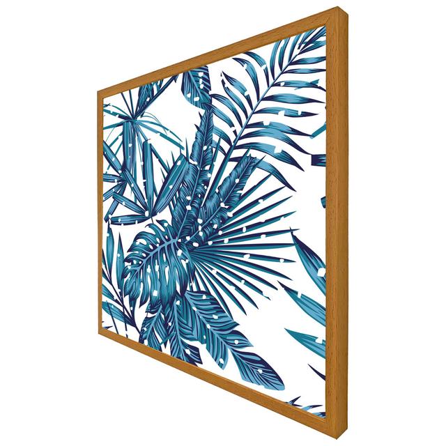 Abery Snow Tropical Leaves - Single Picture Frame Art Prints 17 Stories Size: 51cm H x 51cm W x 4cm D, Format: Oak Framed on Productcaster.