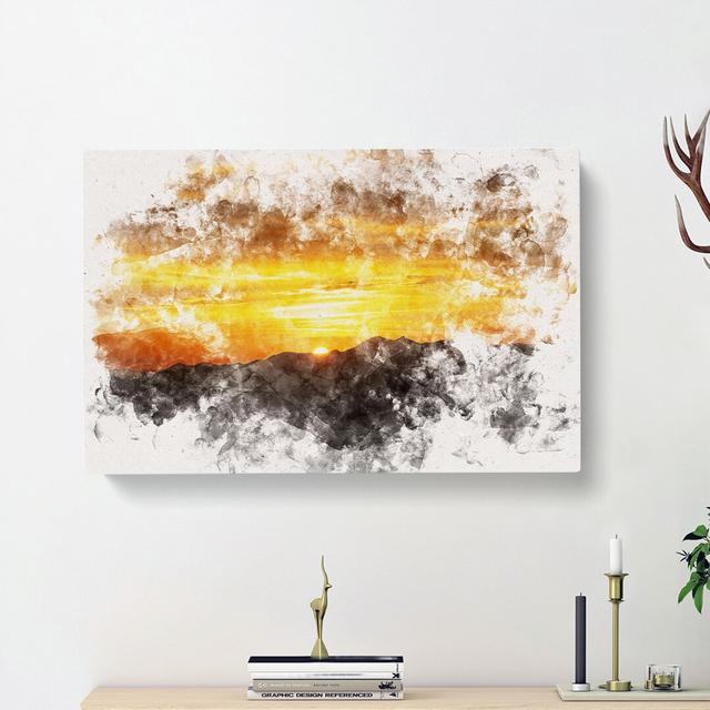 Sunset in Austria - Wrapped Canvas Graphic Art Print East Urban Home Size: 60cm H x 91cm W x 3cm D on Productcaster.