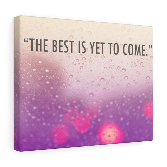 The Best Is Yet to Come - Wrapped Canvas Typography Blue Elephant on Productcaster.