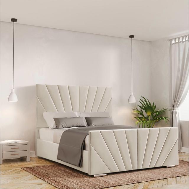 Pendergrast Upholstered Bed Fairmont Park Size: Single (3'), Colour: Cream on Productcaster.