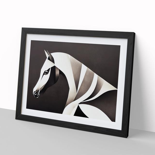 The Contemporary Horse Abstract - Picture Frame Graphic Art Natur Pur Size: 34cm H x 46cm W, Format: Black on Productcaster.