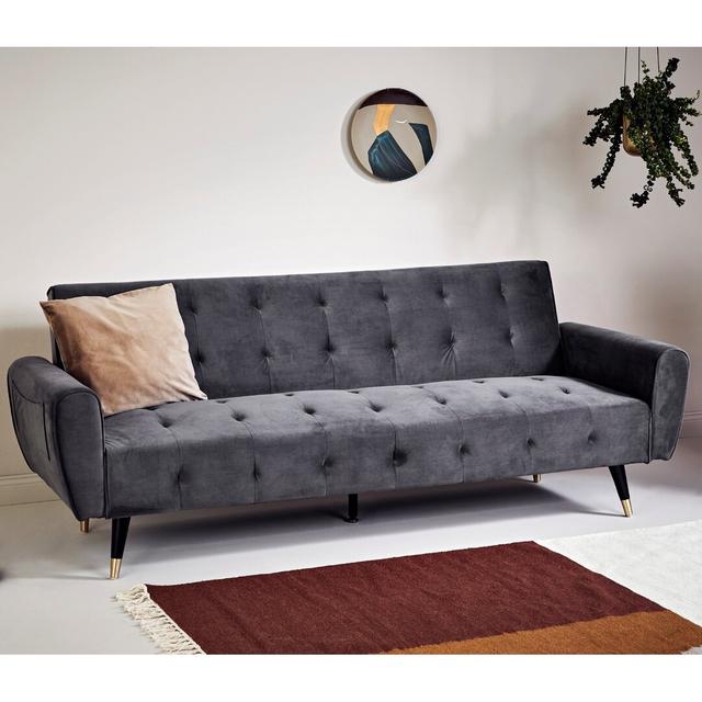 Schlafsofa Sol Etta Avenue Farbe der Polsterung: Platingrau on Productcaster.