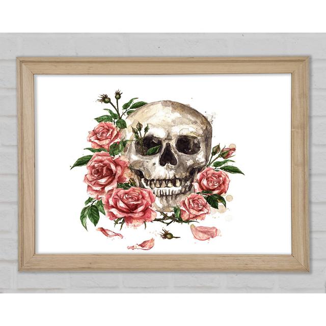 The Floral Skull - Single Picture Frame Art Prints Bloomsbury Market Size: 42cm H x 59.7cm W x 1.5cm D on Productcaster.